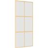 vidaXL Porta Scorrevole Dorata 90x205 Vetro Smerigliato ESG Alluminio