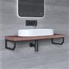 Mai & Mai Supporto da Parete per Lavandino Lavabo d'Appoggio Mensole WH03 Set 2 Reggimensole Porta-Asciugamani in Acciaio Inossidabile BTH: 40x2,5x15cm, Nero