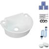 TYTFTDLD Lavello bagno piccolo, lavabo in plastica, mini lavabo con tubo di scarico in acciaio inox, progettato appositamente per piccole dimensioni, pratico lavabo[bianco]
