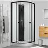 Marwell Doccia completa Prime Style - Box doccia nero/bianco 85 x 85 x 198 - Doccia prefabbricata con piatto doccia e rubinetto - Doccia con telaio in alluminio - Doccia in vetro Design moderno