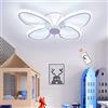 FUMIMID Plafoniera Moderna Lampada Dimmerabile LED Design Creativo Lampadario Cuore Universo Farfalla Lampada Da Soffitto Camera Dei Bambini Camera Da Letto Soggiorno Illuminazione Interno,C White