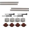 EVOTRADE Kit Ferramenta JUNIOR-3 per Armadi Scorrevoli con 2 Ante con Peso Max 50KG - Kit con 4 Binari Color Alluminio da 2 Metri, Carrelli e Fine Corsa, Montaggio Facile