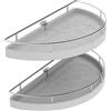 Compagnucci High Tech s.r.l 378075GBD Kit 2 mezzi girevoli in resina per mobile ad angolo destro o sinistro con anta da 45 cm, grigio