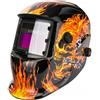Powermat Casco da Saldatura Auto-Oscurante DIN 9-13 con Filtro 1/1/1/2 Protezione UV/IR Per MIG TIG MMA Plasma Sensibilità Regolabile Alimentazione Solare + Batteria