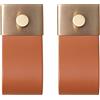 JIAOLUN123 2 pezzi Maniglie con passante in Pelle Pomelli per armadio in pelle,Manopole per dadi in ottone Tiretti Cuoio Maniglione accessori per ante da Cucina,Porta,cassetti,Comodino,unico foro (2)