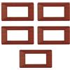 Electron 5 Placche, 4 moduli/posti, Compatibile Con Vimar Plana, colore radica, Placche In plastica di alta qualità, 100% compatibile con i supporti e i moduli originali