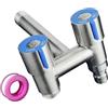 DuBom Rubinetto Splitter in Acciaio Inox Triangolo Valvola WC Deviatore 1 in 2 Out Rubinetto Lavatrice (B)