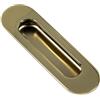 JUVA Maniglia a conchiglia per porta scorrevole, rotonda, maniglia ovale in ingresso in acciaio inox e ottone lucidato - H10204 | Maniglia per mobili con finitura PVD dorata | 130 x 37 mm | 1 pezzo