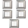 Electron CONFEZIONE DA 5 PLACCHE IN TECNOPOLIMERO, COMPATIBILE CON BTICINO MATIX, 2 MODULI/POSTI, COLORE ARGENTO SILVER, ALTA QUALITA', DESIGN ELEGANTE E MODERNO, PER INTERRUTTORI/PRESE, SERIE CIVILE