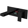 XJTNLB Rubinetto Lavabo a Parete per Bagno Schermo a Led Miscelatore per Lavabo a Muro Rubinetteria a Parete Rubinetti Bagno-Nero