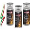 Generico SET 3 BOMBOLETTE DI VERNICE SMALTO SPRAY AD ALTA TEMPERATURA GRIGIO ANTRACITE 400ml MADE IN ITALY