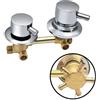 HEHUANG 2/3/4/5 Vie Valvola Deviatrice Per Doccia A Vapore, Miscelatore Per Acqua Calda E Fredda in Ottone Massiccio, Rubinetto Per Bagno Con Ingresso Acqua Per Generatore Di Vapore (10cm,Intubation 5-way)