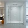 FRASCIO NEW TECNOLOGY Box Doccia 165 cm Muro Muro Trasparente Profilo Satinato Con Ingresso Agevolato Con Due Cristalli Fissi e Due Scorrevoli Altezza 200cm