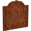 Biscottini Frontone con stemma 48x4x47 cm | Piastra per camino funzionale e decorativa | Frontone camino in ghisa
