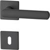 Ghidini Maniglia per porte interne NION, zama, in diverse finiture, con rosetta quadtata 50x50x5 mm e bocchetta foto CHIAVE, adatta per porte con spessore di 38-42mm (ZNO)