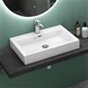 Mai & Mai Lavabo da Appoggio 60x42x10cm, Lavabo Bagno Sospeso Lavandino Bagno Rettangolare Colossum06-600 Lavandino da Minerale Fuso