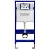 Stilform Elemento da parete per WC, 112 cm, con cassetta di risciacquo, design sottile, doppio flusso, struttura in metallo stabile, con supporto da parete e set di collegamento per WC