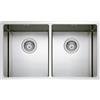 EVHOC Lavello Cucina Sopratop 2 Vasche 74,5 x 44 cm, Lavandino Doppia Vasca in Acciaio Inox Vasca Unica con Finitura Satinata, Piletta e Sifoni Inclusi, Made in Italy, LUMIUM XL