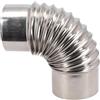 EXTRWORY Tubo a gomito a 90°, in acciaio alluminato a caldo (FAL), resistente al calore per stufe, tubo per canna fumaria a gomito in acciaio inossidabile (80 mm)