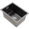 Cutycaty Lavello da incasso in acciaio inox, 30 x 40 x 20 cm, moderno lavello da cucina, rettangolare, in acciaio inox, piccolo (nero)