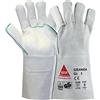 Hase Safety Gloves Guanti da saldatore leggeri GRANADA Pelle fiore di bovino TÜV/GS - grigio, Unisex - Adulti, 12