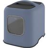 Rotho MyPet Biala - Lettiera per gatti con cappuccio e pala, in plastica riciclata, 51 x 39,5 x 44,3 cm, colore: Blu/Antracite