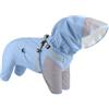 Generic Cappotto impermeabile per cani, con cappuccio rimovibile, per cuccioli con cappuccio trasparente, design a zampe, facile da indossare e togliere, per esplorazioni all'aperto e passeggiate di