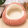 Eashaoo Cuccia per gatti di piccola taglia, per interni, soffice, cuccia per cani, igloo, antivento, calda, con cappuccio e fondo antiscivolo, lavabile, calmante per cuccioli di gatto (rosa, M, 40 cm)