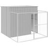vidaXL Casetta Cani Corsa Grigio Chiaro 214x253x181 cm Acciaio Zincato