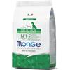 Monge Natural Superpremium PUPPY AND JUNIOR RICH IN CHICKEN, cibo per cani di tutte le razze (cibo secco per cani tra 32 e 80 kg, con pollo, molto ricco di fibre e vitamine, 800 gr)