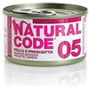 Natural Code Cibo umido per gatti NATURAL LINE SRL Codice Naturale KOT 85G 05 KURA/Ham SOS / 24