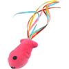 Generic Giocattoli per gatti a forma di pesce rosa, giocattoli per gatti con erba gatta, giocattolo flopping, morbido peluche, bacchetta con piume per gatti, accessori interattivi per gatti da interni, per