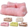 BEABAG Calming Pet Sofa,Calming Dog Bed Fluffy Plush pet Sofa, Dog Bed for Small Medium Large Dogs, Memory Foam with Removable Washable Cover (XL, Pink)