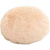 RICHRAIN Cuscino rotondo in peluche per cani e gatti, tappetino caldo per animali domestici, in cotone PP, morbido e confortevole, per soggiorno (M, 47 cm, beige)