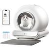 GESEILAY Lettiera Gatto Autopulente, Lettiera Automatica per Gatti, Capacità 65 Litri + 9 Litri, Rimozione Efficiente Degli Odori Sgradevoli, Controllo app, Lettiera Gatto Automatica Più Gatti