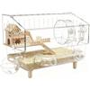 Generico Gabbia Per Criceti Nani - 2 Livelli Trasparente Habitat per Cincillà | Casa Per Piccoli Animali In Acrilico 45x28x34 cm - Per Monitoraggio Allevamento Di Ricci Furetti Cincillà E Altri Piccoli Animali