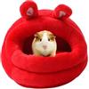 FANSU Cuccia per Criceti Casa Invernale per Porcellini d'India Grotta Accogliente Calda Gabbia Invernale per Piccoli Animali per Conigli, Cavie, Cincillà, Furetti (20 * 20cm,Orso Rosso)