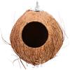 Toddmomy Nido per Uccelli Guscio di Cocco con Ingresso Ampio Accessori per Uccelli da Esterno per e Balconi Letto Naturale e Mangiatore per Canarini Pappagalli Marrone