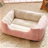XXIUDEE Letto per cani medio, letti divano ortopedici per cani, cuscino anti-ansia per animali domestici, casa per cani quadrata morbida e calda con fondo antiscivolo per gattini e cuccioli (50 x 40 x