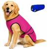 DOGZSTUFF Giacca leggera con tecnologia evaporativa in microfibra fredda, protezione UV per spiaggia, taglia per cani di taglia piccola, media e grande (L, rosso rosato)