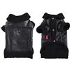 MOTTDAM Cappotto invernale per cani, caldo e impermeabile, in pelle sintetica e finta lana di agnello, con anello a D, nero, S/M/L/XL/XXL/XXXL