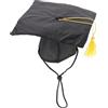 DECOMELODY Cappello Laurea Per Cani Nero Nappa Gialla Accessorio Per Feste e Laurea Unico Per Cani Di Piccola Media e Grande Taglia