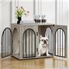 Hzuaneri 68 cm Gabbia per Cani, Tavolo Supplemento, Cuccia Moderna per Cani Interno, Gabbia per Cuccioli, Casetta per Animali, 3 porte, Porta ad arco, 49 x 68 x 56 cm, Avorio Chiaro