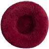 HUAXIQUE Cuccia per Cani e Gatti Lettino Rotondo Morbida Antiscivolo e lavabile cane Lettino di Donut Lettino nido peluche rotondo per Gatto e Cane 40x40x20cm Vino rosso