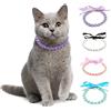 Ranphy Collana di perle per animali domestici per cani di piccola taglia e gatti regolabile con perle fantasia per animali domestici gioielli Bling strass collare con papillon chihuahua York