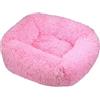 Mateju Cuccia Cane di Peluche, Lettino Gatto Rettangolare Lettino Cane Interno in Peluche Morbida Letto Gatto Lavabile Cuccia per Animali Domestici con Fondo Antiscivolo (Rosa,M 66x55cm)