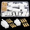 YIXISI 140 Pezzi 2.8mm Kit di Connettori Elettrici per Auto, 6 Pin Kit Connettore e Terminali da Crimpare, Connettori per Cavi Elettrici per Automobili, per Auto e Moto (Bianco)
