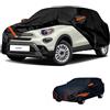 generico Telo copriauto esterni Compatibile con Fiat 500X 2014-2025,antivento,antipioggia,antineve,antisole impermeabile,protezione per tutte le stagioni (black orange)