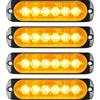 RIGIDON 4 x Ultra Thin 6 LED Lampada di Emergenza Strobo Ambra 12V 24V | Hazard Lampeggiante Luce, Stroboscopica Luce per Auto, Camion, Trattori, Rimorchi, Elevatori 4x4 Veicolo, Senza interruttore