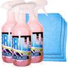 VAEBRILL Quick Detailer Pulitore Universale Auto 3x500 ml con 3 Panni in Microfibra, Lava Senza Acqua, Detergente Antistatico Profumato per Cruscotti, Vetri e Plastiche, Formula Professionale